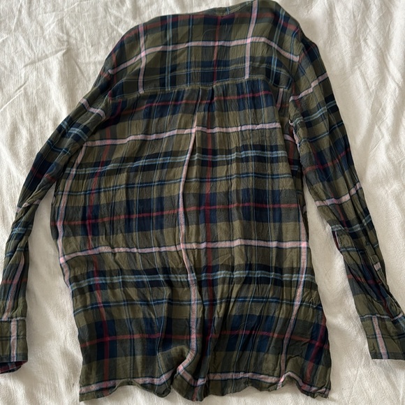 Abercrombie & Fitch Wrap Front Plaid Top - Picture 3 of 3